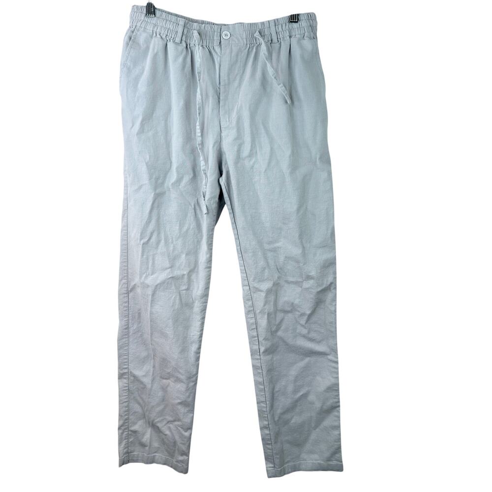 SAILWIND Women's Linen Blend Drawstring Elastic Waist Casual Pants SIZE 32